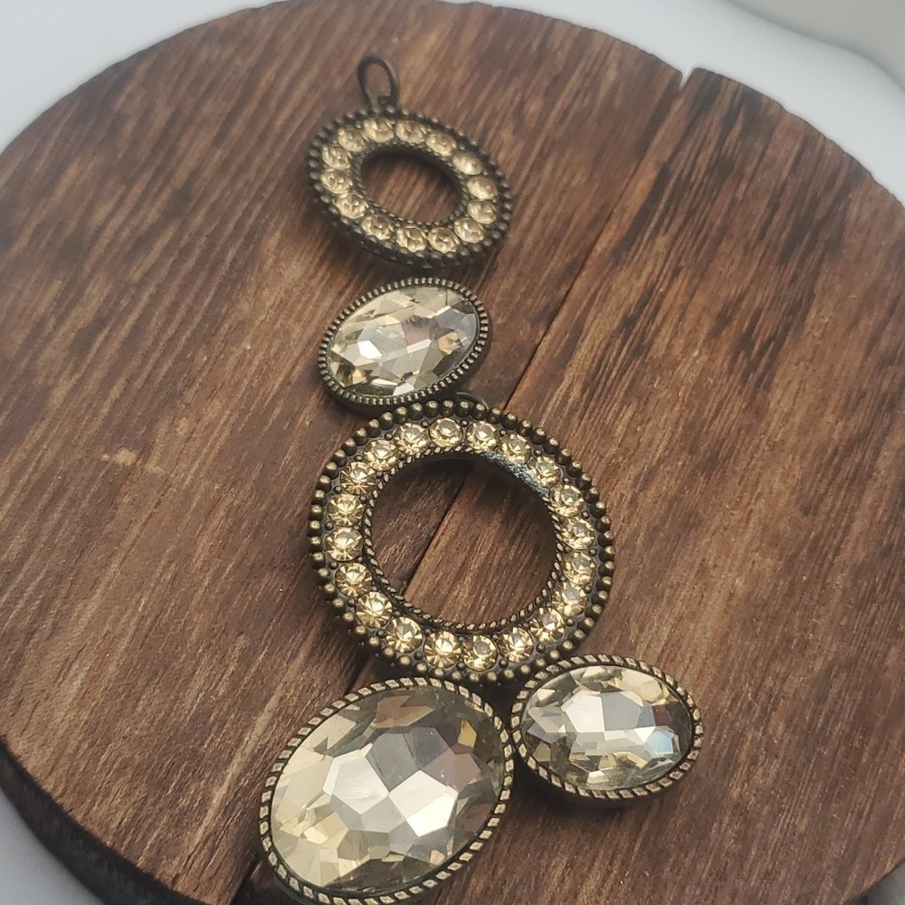 Egyptian luxe crystal hoop statement necklace pendant‎